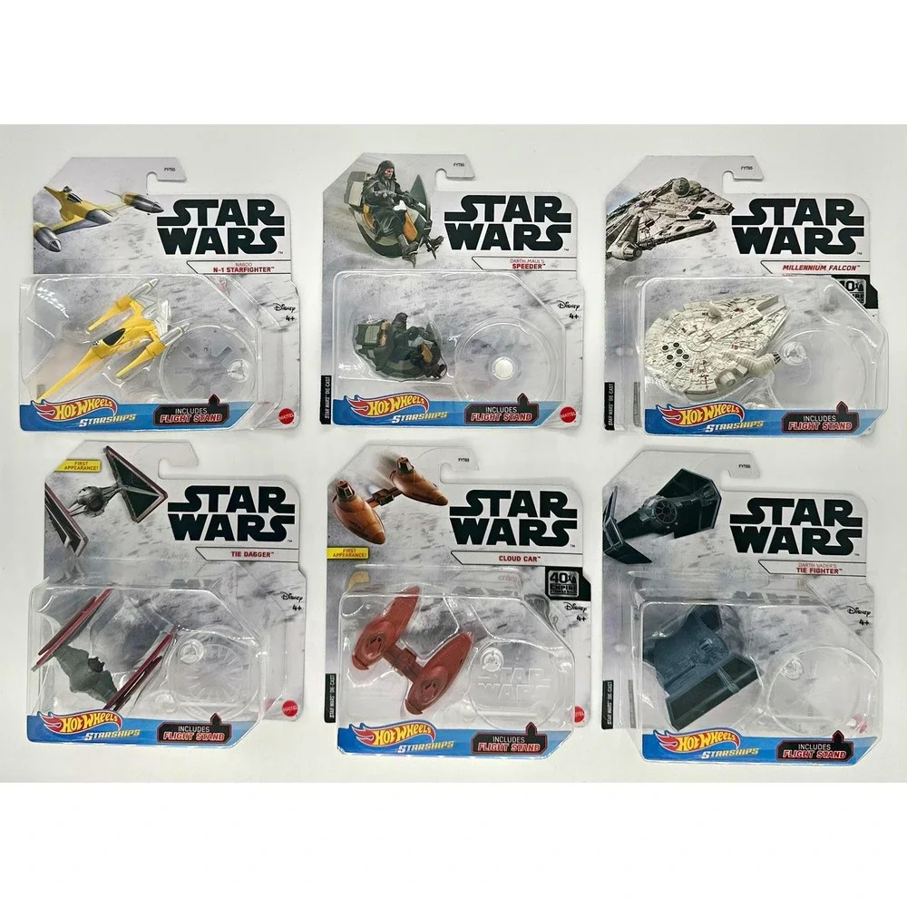 Hot Wheels Star Wars Starships FYT65 6 of 6 Ships Falcon TIE Naboo Cloud NIB